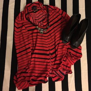 Red & Black stripe blouse